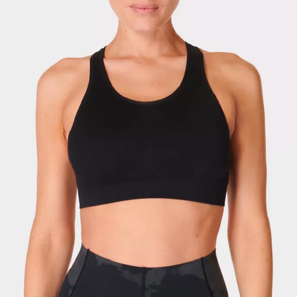 NWT Sweaty Betty Stamina Seamless Sports Bra Black Women’s Small Yoga